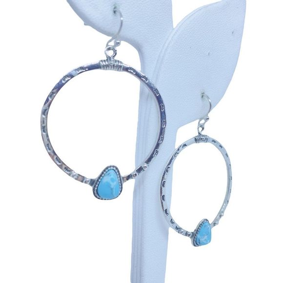 619MdTwQF7L.jpg_BO30,255,255,  Synthetic Turquoise Western Ethnic Hoop Drop Dangle Earrings